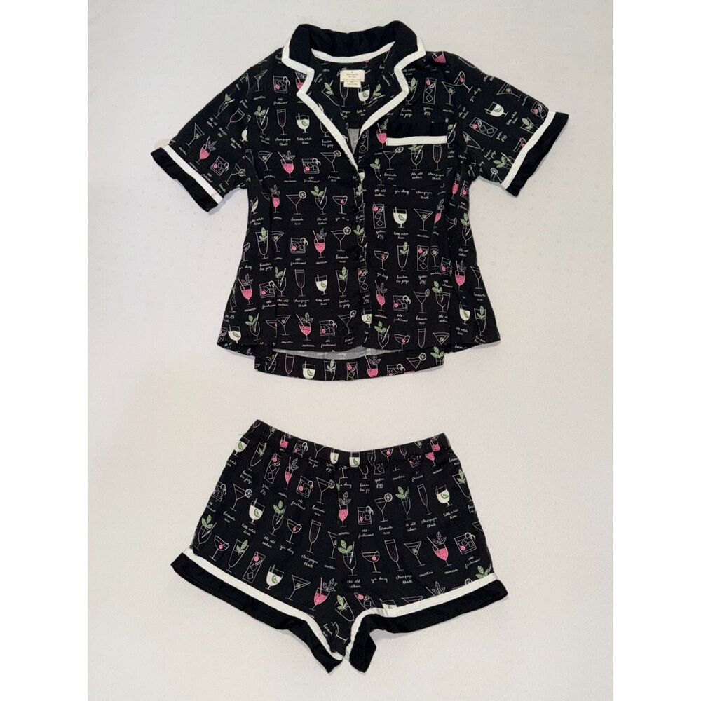 Kate Spade Cocktail Pattern Pajama Set | Size Small